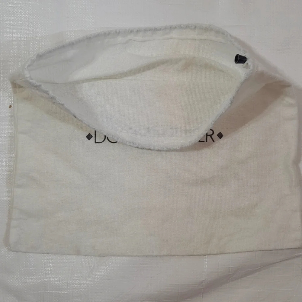 Donald J Pliner White Soft Cotton Dust Cover Drawstring Pouch Bag